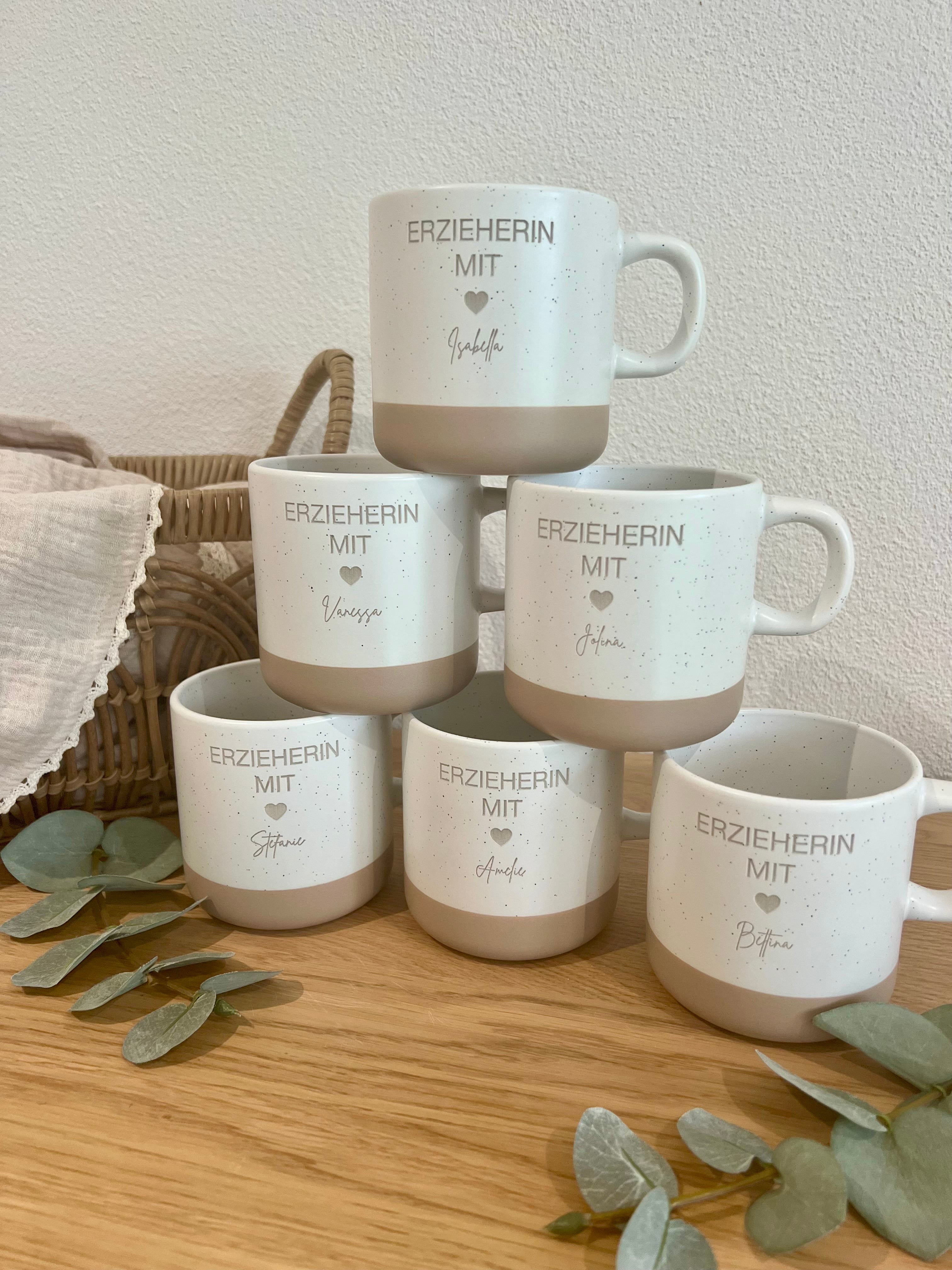 Tasse aus Keramik, Becher, Kaffeetasse, Geschenk Erzieherin, Abschieds – Perlentraum
